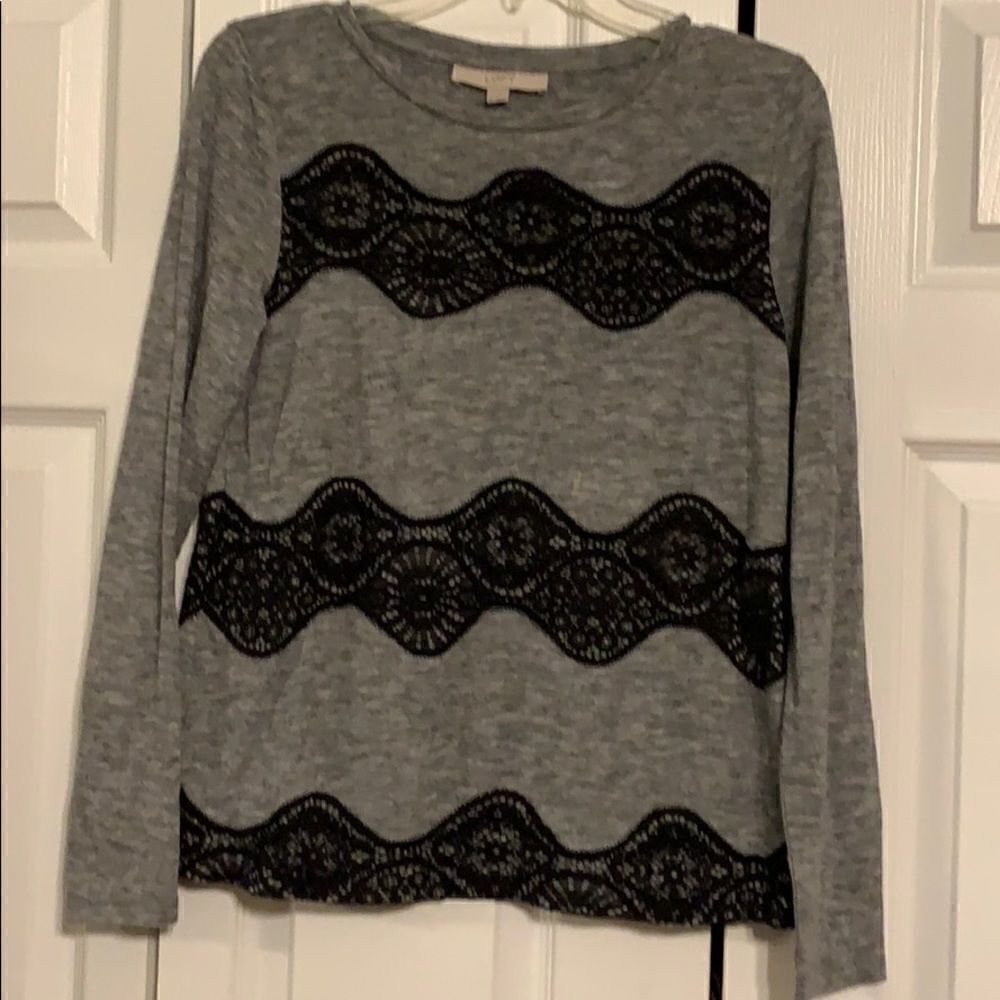 Loft grey knit top- size XS